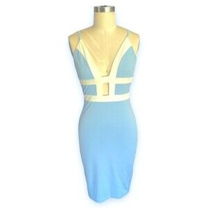 Yoins Baby Blue and White Dress - NWOT